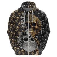 Skull Pattern Hoodie Love and Death - Wonder Print Shop