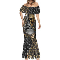 Skull Pattern Mermaid Dress Love and Death - Wonder Print Shop