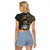 Skull Pattern Raglan Cropped T Shirt Love and Death - Wonder Print Shop