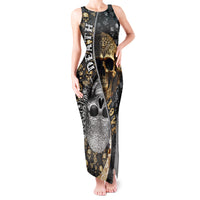 Skull Pattern Tank Maxi Dress Love and Death - Wonder Print Shop