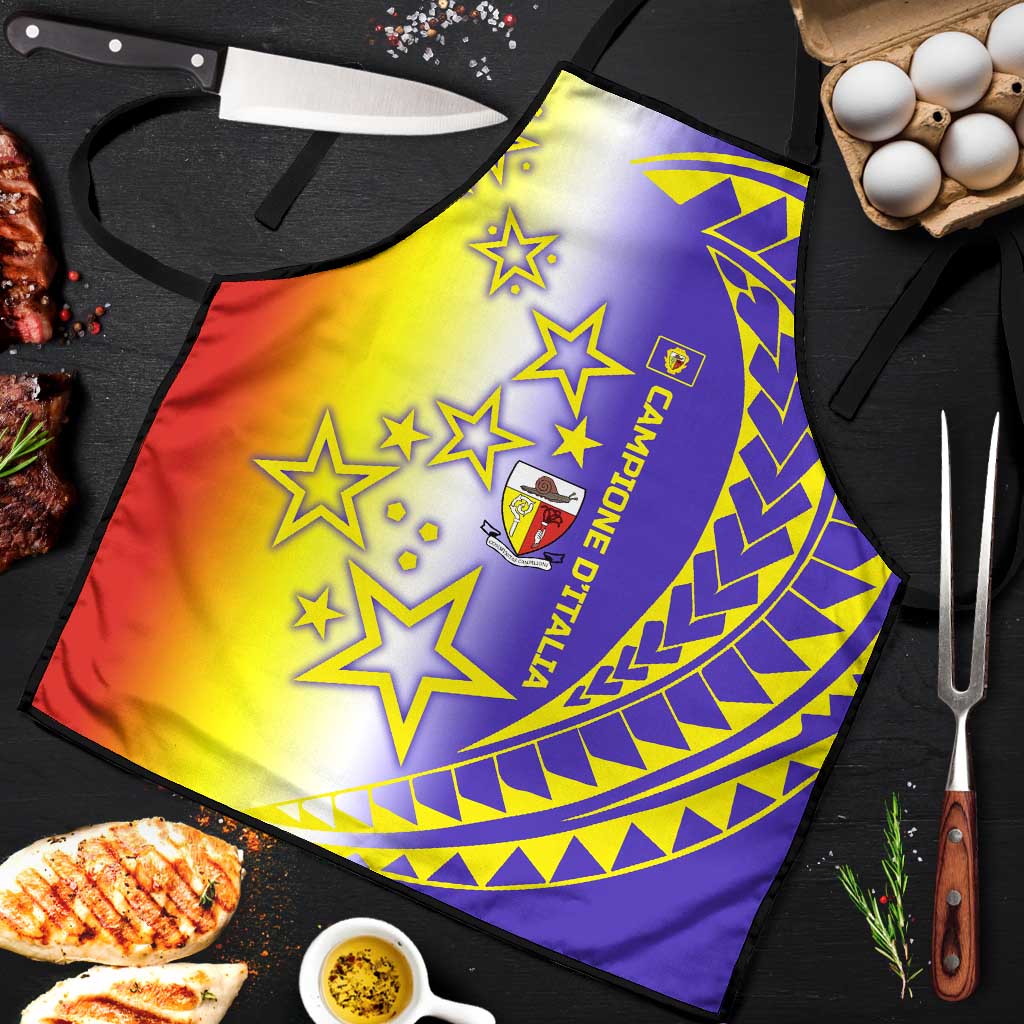 Campione d’Italia Apron with Yellow Purple Star Design and Town Crest - Wonder Print Shop