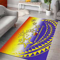 Campione d’Italia Area Rug with Yellow Purple Star Design and Town Crest - Wonder Print Shop