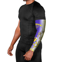 Campione d’Italia Arm Sleeves with Yellow Purple Star Design and Town Crest - Wonder Print Shop