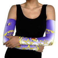 Campione d’Italia Arm Sleeves with Yellow Purple Star Design and Town Crest - Wonder Print Shop
