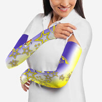 Campione d’Italia Arm Sleeves with Yellow Purple Star Design and Town Crest - Wonder Print Shop