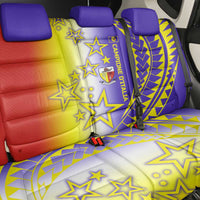 Campione d’Italia Back Car Seat Cover with Yellow Purple Star Design and Town Crest - Wonder Print Shop