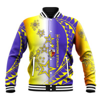 Campione d’Italia Baseball Jacket with Yellow Purple Star Design and Town Crest - Wonder Print Shop