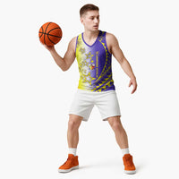 Campione d’Italia Basketball Jersey with Yellow Purple Star Design and Town Crest - Wonder Print Shop