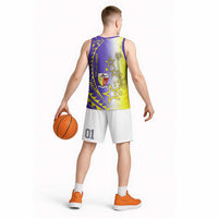 Campione d’Italia Basketball Jersey with Yellow Purple Star Design and Town Crest - Wonder Print Shop