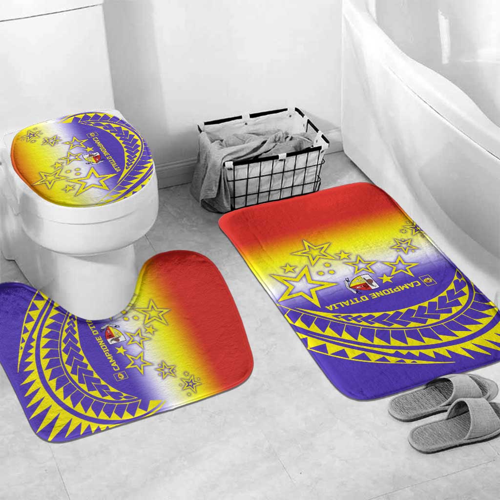 Campione d’Italia Bathroom Set with Yellow Purple Star Design and Town Crest - Wonder Print Shop