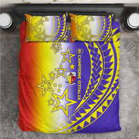 Campione d’Italia Bedding Set with Yellow Purple Star Design and Town Crest - Wonder Print Shop