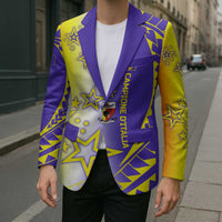 Campione d’Italia Blazer with Yellow Purple Star Design and Town Crest - Wonder Print Shop