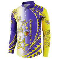 Campione d’Italia Button Sweatshirt with Yellow Purple Star Design and Town Crest - Wonder Print Shop