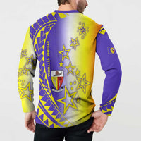 Campione d’Italia Button Sweatshirt with Yellow Purple Star Design and Town Crest - Wonder Print Shop
