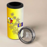 Campione d’Italia 4 in 1 Can Cooler Tumbler with Yellow Purple Star Design and Town Crest - Wonder Print Shop