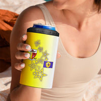 Campione d’Italia 4 in 1 Can Cooler Tumbler with Yellow Purple Star Design and Town Crest - Wonder Print Shop