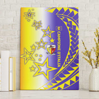 Campione d’Italia Canvas Wall Art with Yellow Purple Star Design and Town Crest - Wonder Print Shop