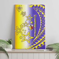Campione d’Italia Canvas Wall Art with Yellow Purple Star Design and Town Crest - Wonder Print Shop