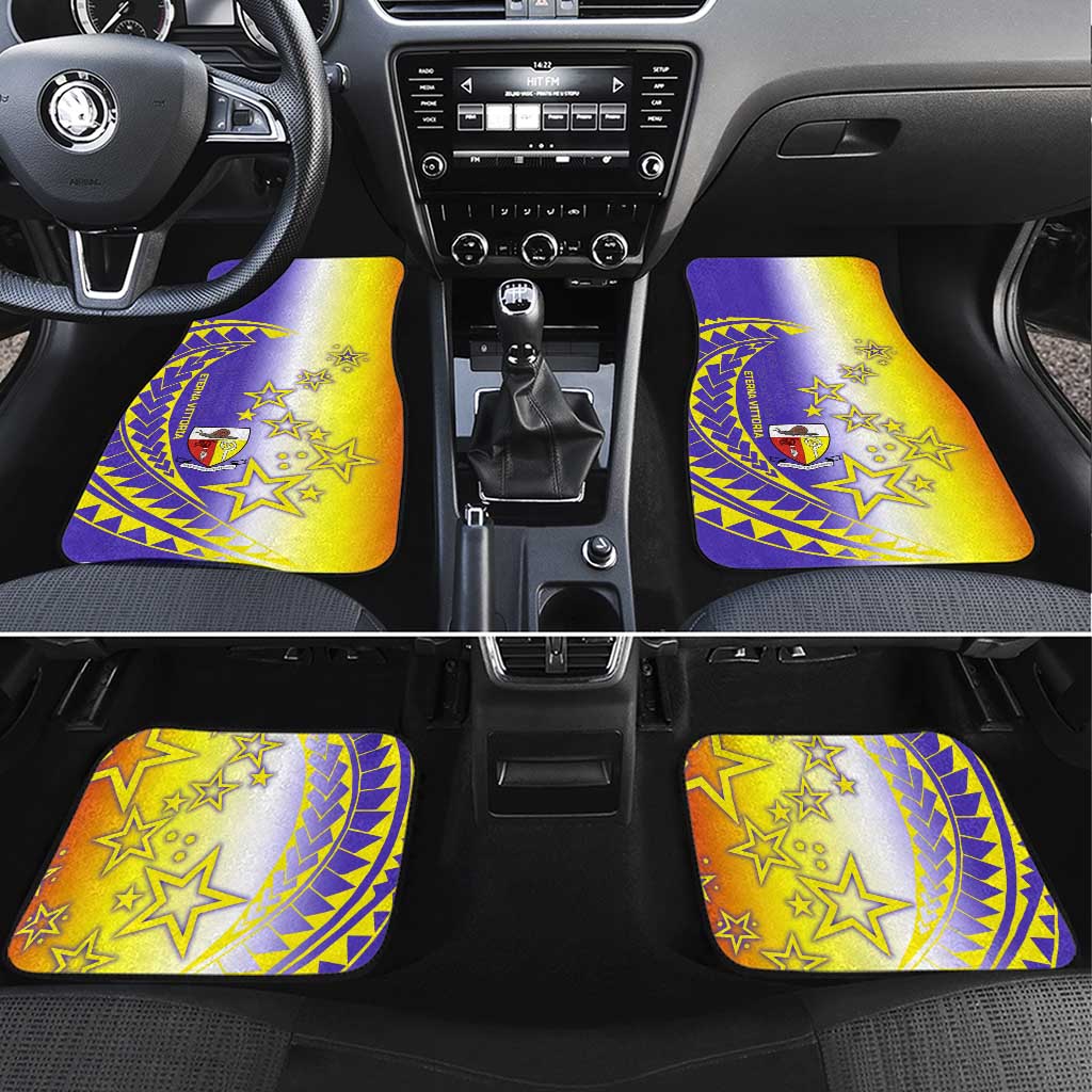 Campione d’Italia Car Mats with Yellow Purple Star Design and Town Crest - Wonder Print Shop