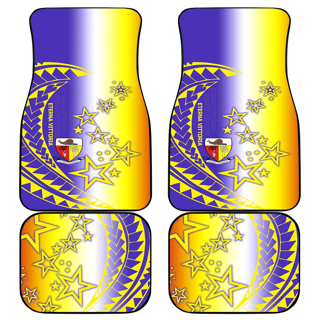 Campione d’Italia Car Mats with Yellow Purple Star Design and Town Crest - Wonder Print Shop