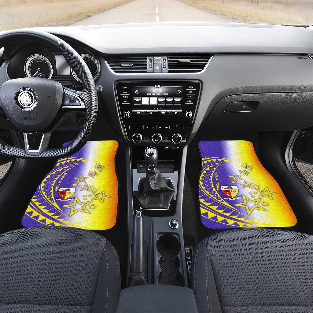 Campione d’Italia Car Mats with Yellow Purple Star Design and Town Crest - Wonder Print Shop