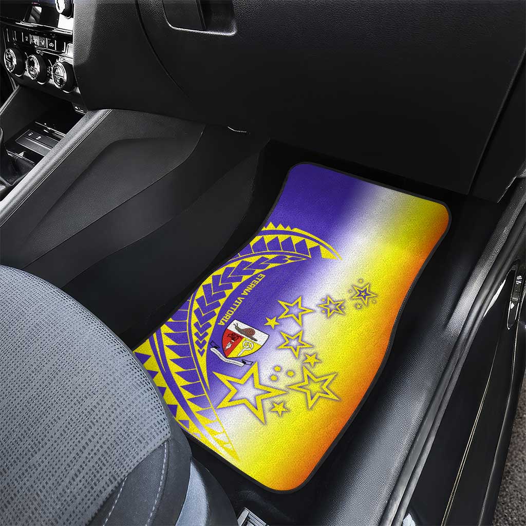 Campione d’Italia Car Mats with Yellow Purple Star Design and Town Crest - Wonder Print Shop