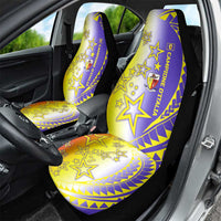 Campione d’Italia Car Seat Cover with Yellow Purple Star Design and Town Crest - Wonder Print Shop