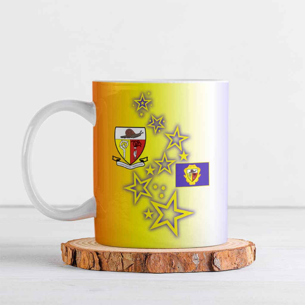 Campione d’Italia Ceramic Mug with Yellow Purple Star Design and Town Crest - Wonder Print Shop