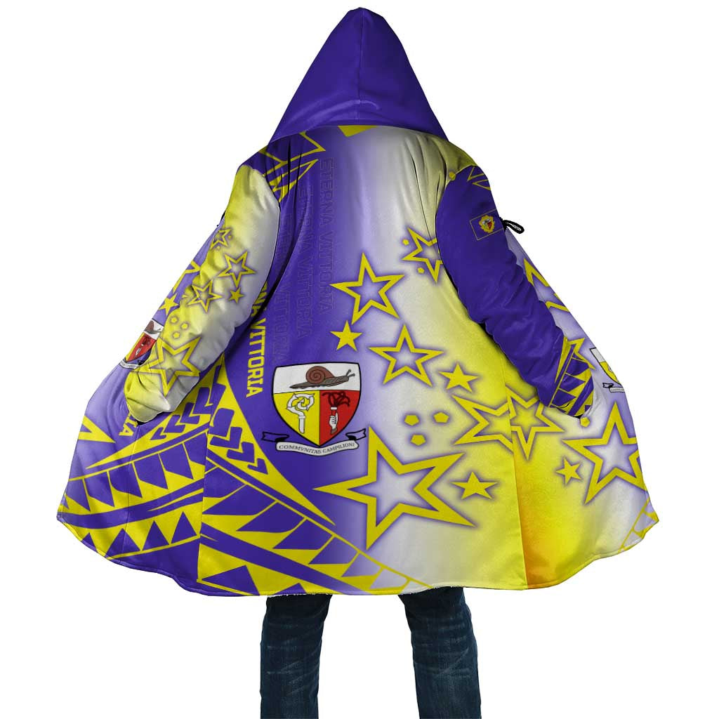 Campione d’Italia Cloak with Yellow Purple Star Design and Town Crest - Wonder Print Shop