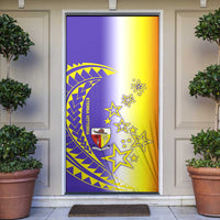 Campione d’Italia Door Cover with Yellow Purple Star Design and Town Crest - Wonder Print Shop