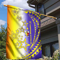 Campione d’Italia Garden Flag with Yellow Purple Star Design and Town Crest - Wonder Print Shop