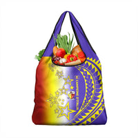 Campione d’Italia Grocery Bag with Yellow Purple Star Design and Town Crest - Wonder Print Shop