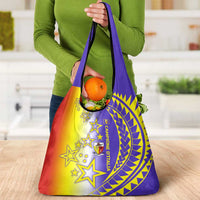 Campione d’Italia Grocery Bag with Yellow Purple Star Design and Town Crest - Wonder Print Shop