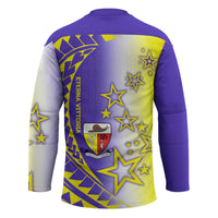 Campione d’Italia Hockey Jersey with Yellow Purple Star Design and Town Crest - Wonder Print Shop