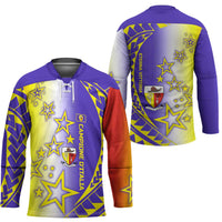 Campione d’Italia Hockey Jersey with Yellow Purple Star Design and Town Crest - Wonder Print Shop