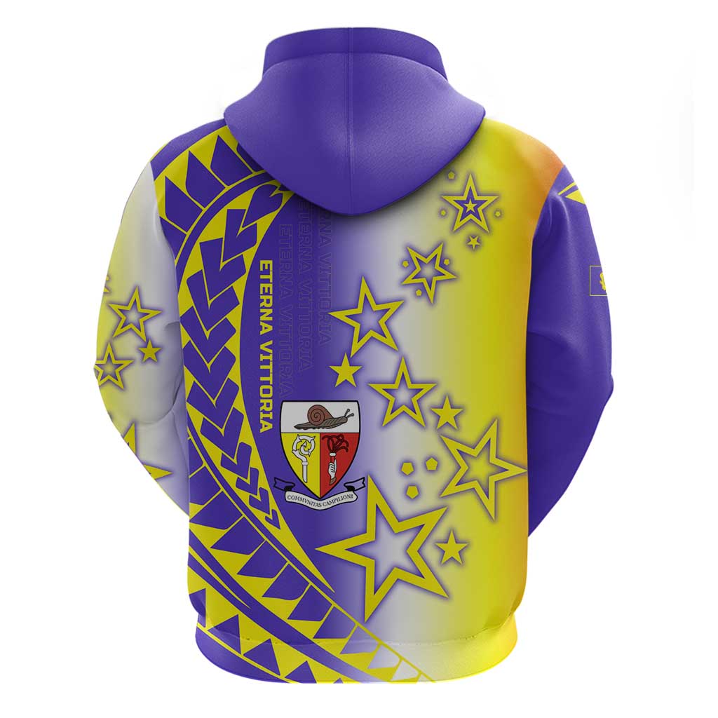 Campione d’Italia Hoodie with Yellow Purple Star Design and Town Crest - Wonder Print Shop