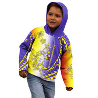 Campione d’Italia Kid Hoodie with Yellow Purple Star Design and Town Crest - Wonder Print Shop