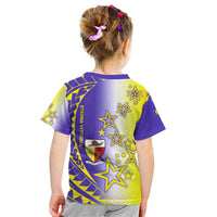 Campione d’Italia Kid T Shirt with Yellow Purple Star Design and Town Crest - Wonder Print Shop
