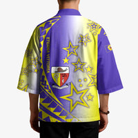 Campione d’Italia Kimono with Yellow Purple Star Design and Town Crest - Wonder Print Shop