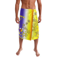 Campione d’Italia Lavalava with Yellow Purple Star Design and Town Crest - Wonder Print Shop