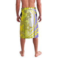 Campione d’Italia Lavalava with Yellow Purple Star Design and Town Crest - Wonder Print Shop