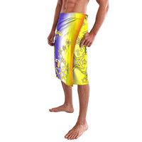 Campione d’Italia Lavalava with Yellow Purple Star Design and Town Crest - Wonder Print Shop
