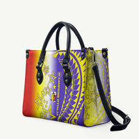 Campione d’Italia Leather Bag with Yellow Purple Star Design and Town Crest - Wonder Print Shop