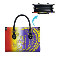 Campione d’Italia Leather Bag with Yellow Purple Star Design and Town Crest - Wonder Print Shop
