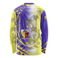 Campione d’Italia Long Sleeve Shirt with Yellow Purple Star Design and Town Crest - Wonder Print Shop