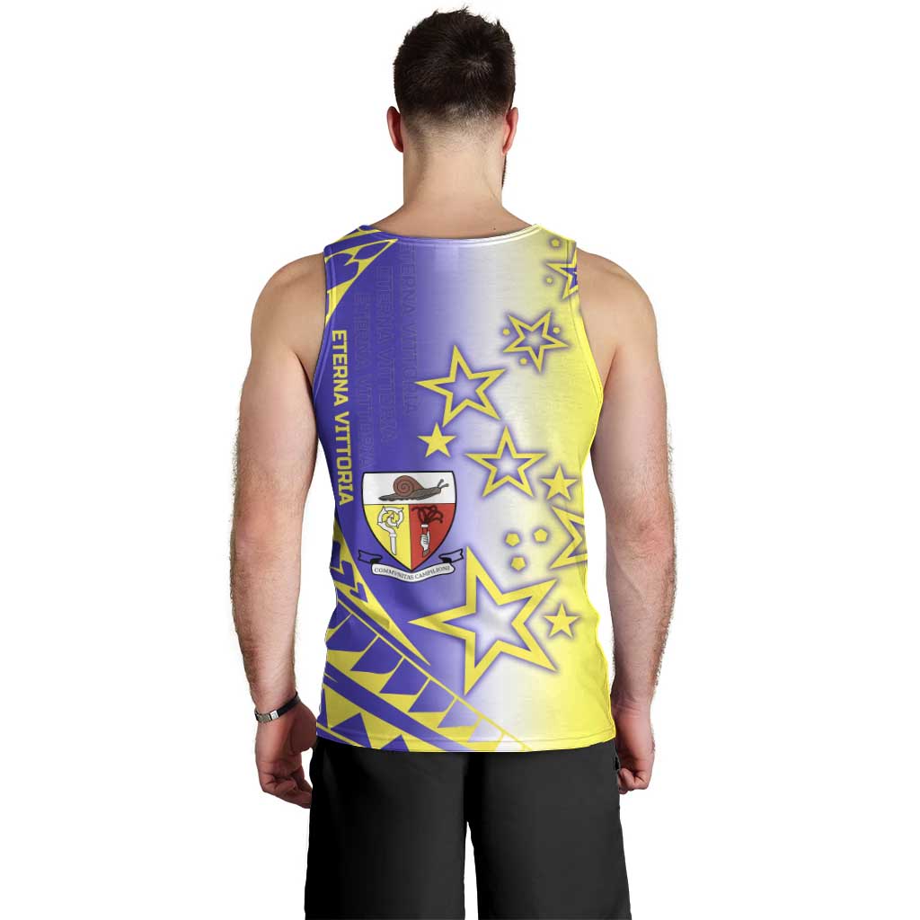 Campione d’Italia Men Tank Top with Yellow Purple Star Design and Town Crest - Wonder Print Shop