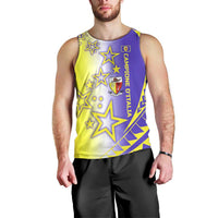Campione d’Italia Men Tank Top with Yellow Purple Star Design and Town Crest - Wonder Print Shop