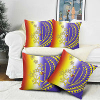 Campione d’Italia Pillow Cover with Yellow Purple Star Design and Town Crest - Wonder Print Shop