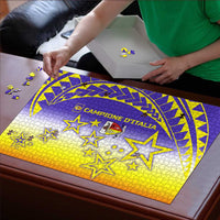 Campione d’Italia Puzzle with Yellow Purple Star Design and Town Crest - Wonder Print Shop