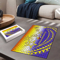 Campione d’Italia Puzzle with Yellow Purple Star Design and Town Crest - Wonder Print Shop